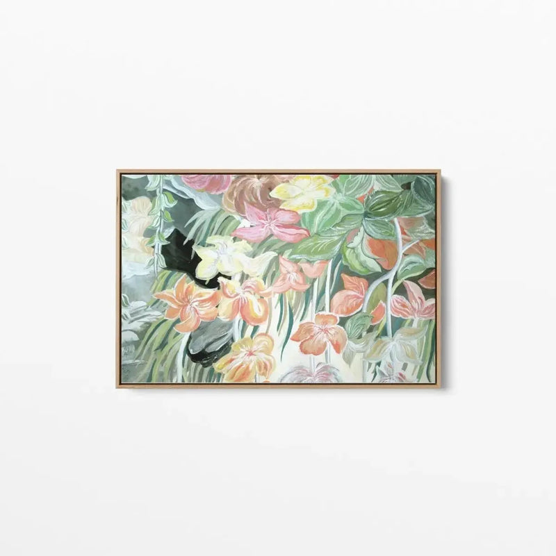 A Little Garden - Pink Peach Boho Artwork Canvas or Art Print - I Heart Wall Art - Poster Print, Canvas Print or Framed Art Print