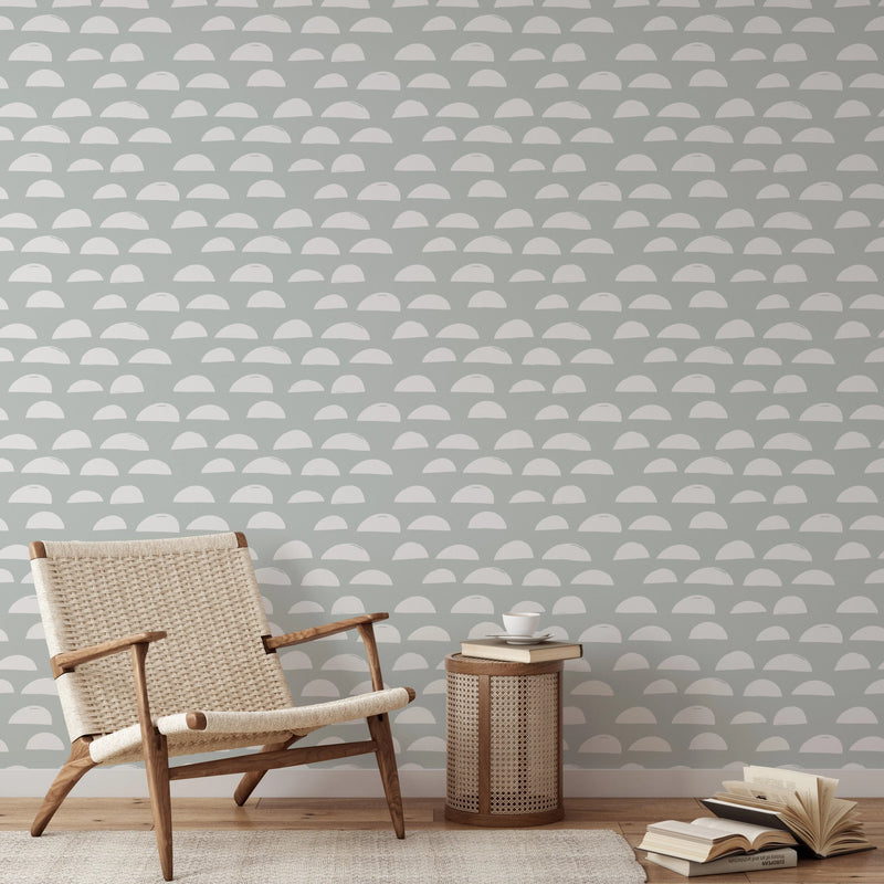 A Passing Thought -  Soft Grey White  Peel and Stick Removable Wallpaper I Heart Wall Art Australia 