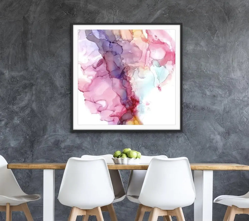 A Passing Thought - Pink and Purple Abstract Alcohol Ink Painting Wall Art Print - I Heart Wall Art - Poster Print, Canvas Print or Framed Art Print