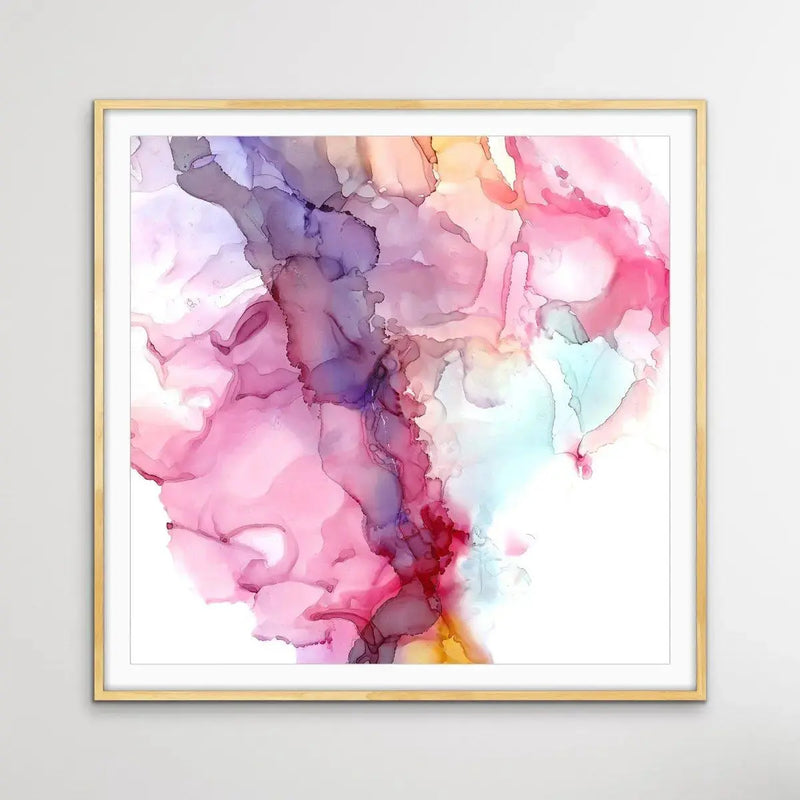 A Passing Thought - Pink and Purple Abstract Alcohol Ink Painting Wall Art Print