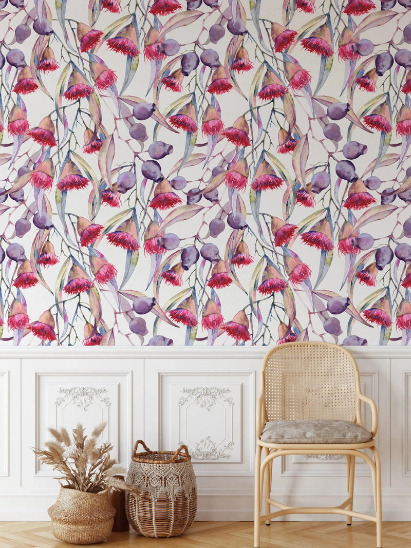 A Perfect Native Garden HALF SIZE - Australian Native Garden Watercolour Removable Wallpaper - I Heart Wall Art