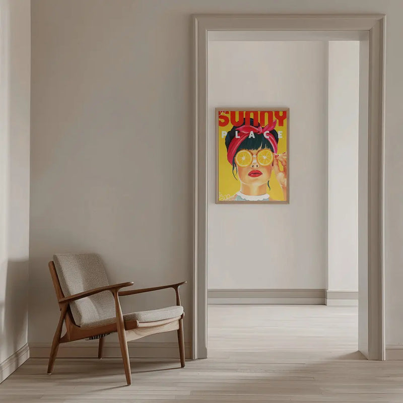 A Sunny Place For Shady Ladies Orange Pinup Art - Stretched Canvas, Poster or Fine Art Print I Heart Wall Art