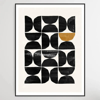 Abstract Modern Shapes Poster Black Color 17 - Abstract Print Collection - I Heart Wall Art - Poster Print, Canvas Print or Framed Art Print
