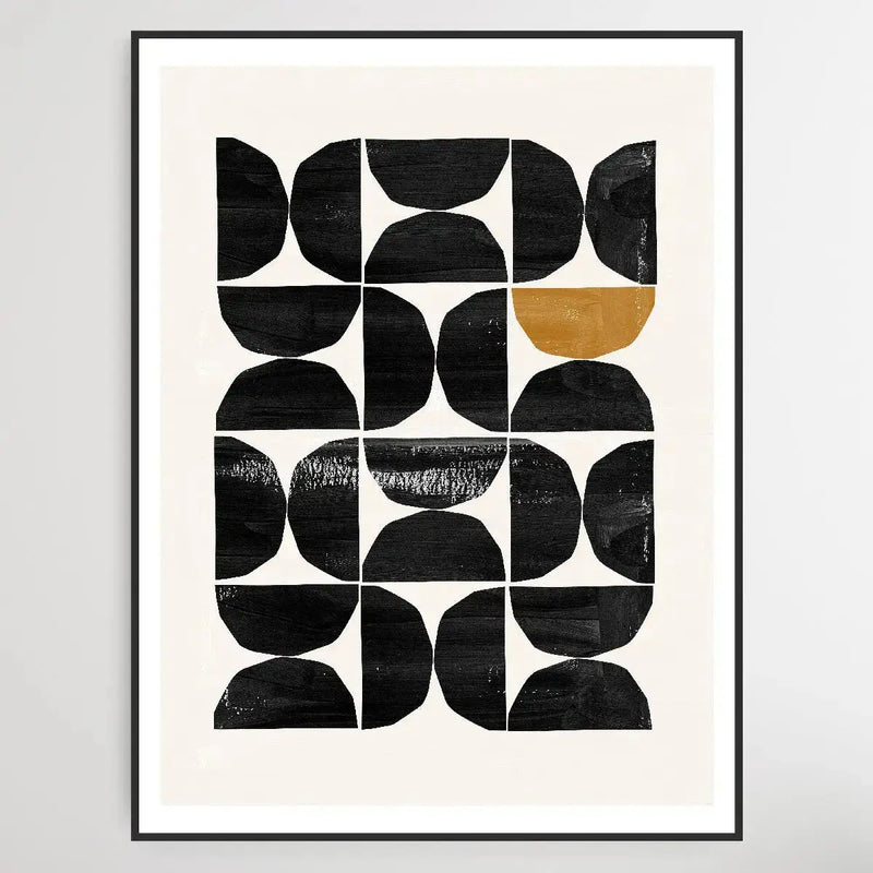 Abstract Modern Shapes Poster Black Color 17 - Abstract Print Collection - I Heart Wall Art - Poster Print, Canvas Print or Framed Art Print