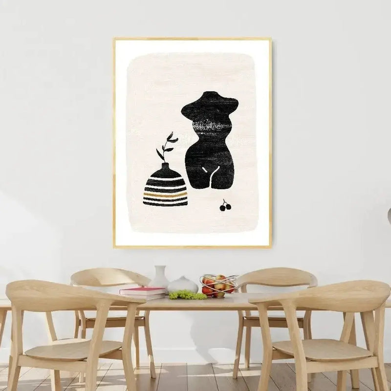 Abstract Modern Shapes Poster Black Color 22 - Abstract Print Collection