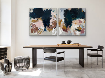 The Unravelling - Two Piece Square Abstract Floral Prints