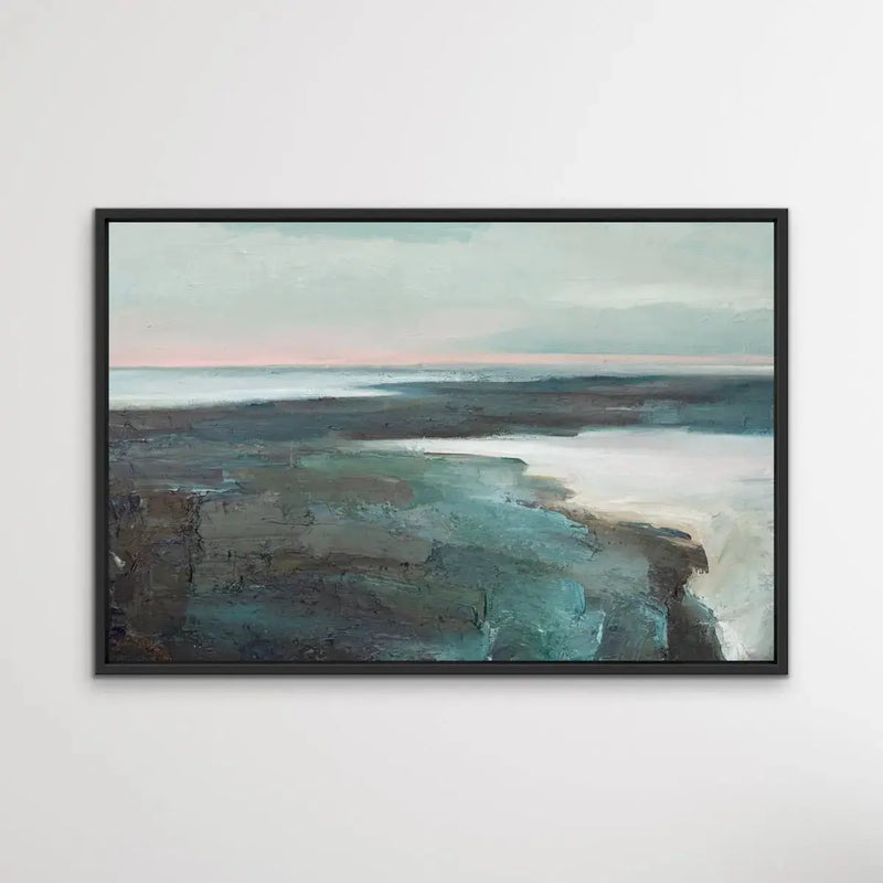 Abyss - Abstract Landscape Pink and Green Print - I Heart Wall Art - Poster Print, Canvas Print or Framed Art Print