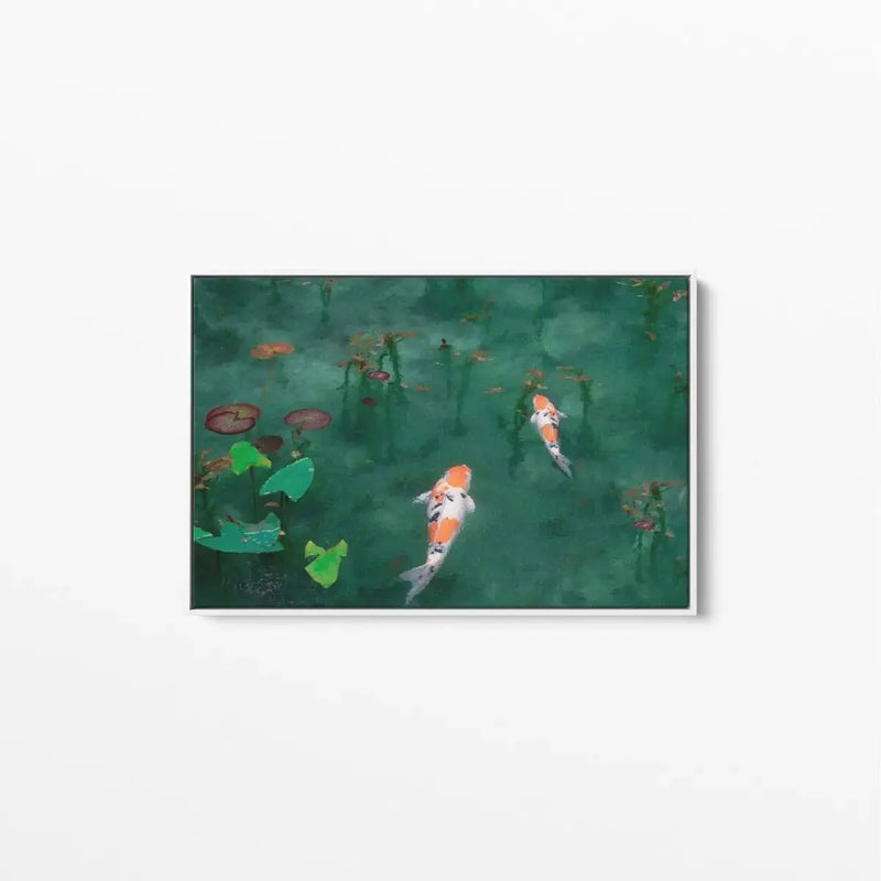 Acting Koi - Fish Koi Goldfish Art Print Stretched Canvas Wall Art - I Heart Wall Art