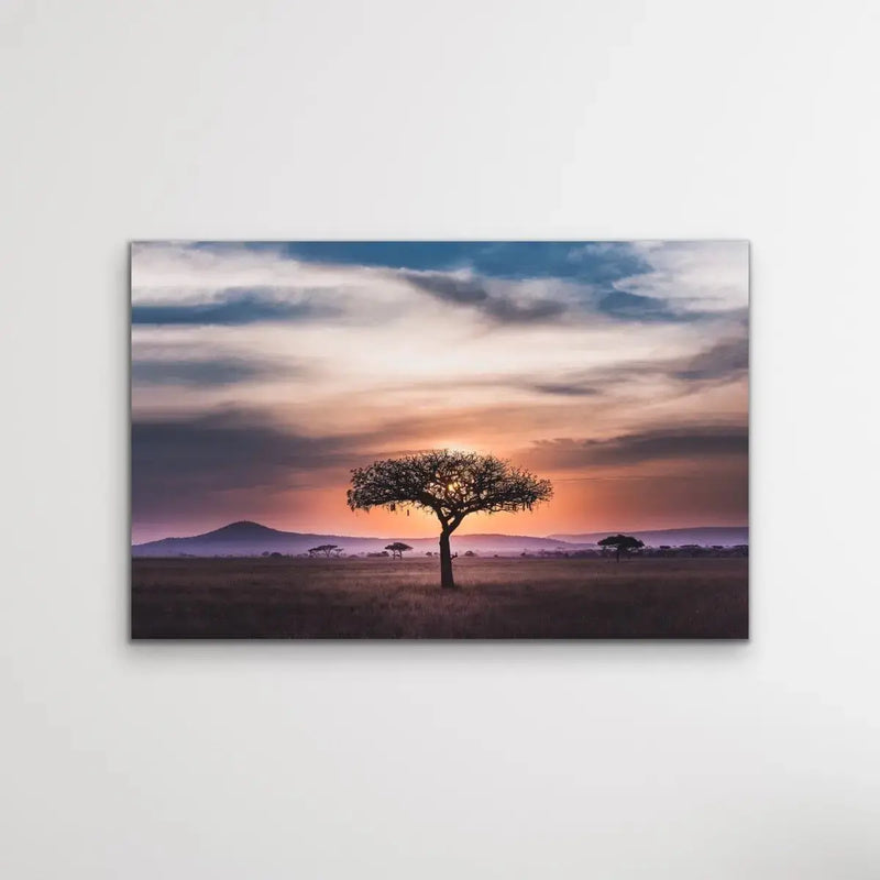 African Lights - Striking African Savannah Landscape Photographic Canvas Print - I Heart Wall Art - Poster Print, Canvas Print or Framed Art Print