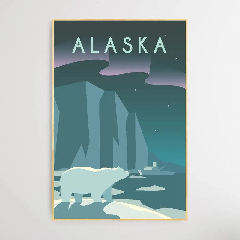 Alaska - Vintage Style Travel Print - I Heart Wall Art - Poster Print, Canvas Print or Framed Art Print
