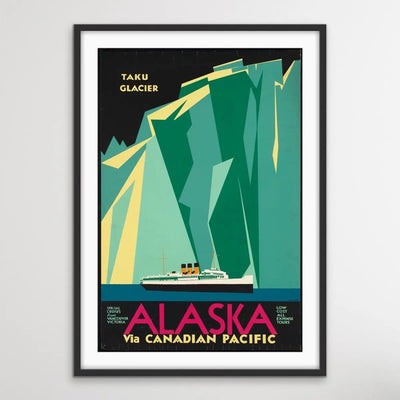 Alaska Vintage Travel Poster - I Heart Wall Art - Poster Print, Canvas Print or Framed Art Print