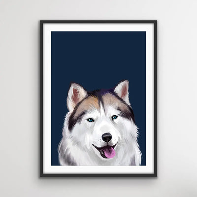 Alaskan Husky Dog Art Print Stretched Canvas Wall Art - I Heart Wall Art - Poster Print, Canvas Print or Framed Art Print