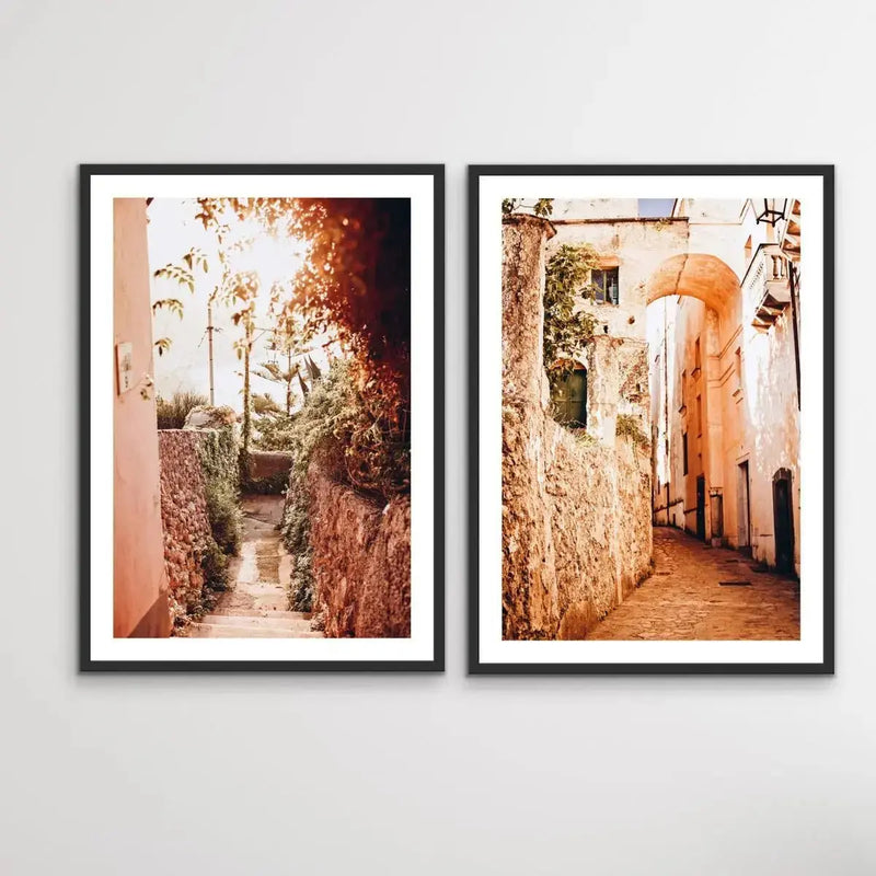 Amalfi - Two Piece Ravello Italy Photographic Print Set Diptych - I Heart Wall Art - Poster Print, Canvas Print or Framed Art Print