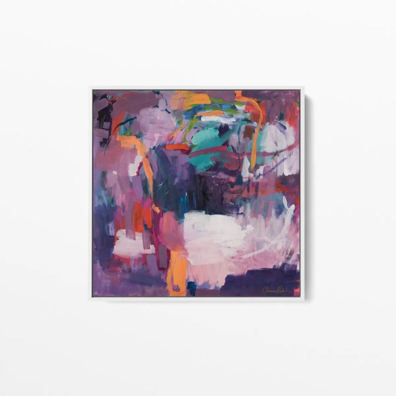 Amira Rahim - Grace - Square Abstract Purple Framed Canvas Print Wall Art Print - I Heart Wall Art - Poster Print, Canvas Print or Framed Art Print