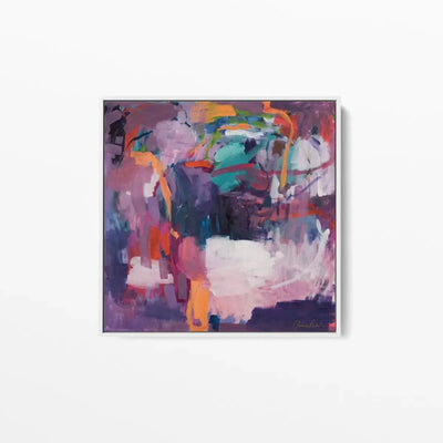 Amira Rahim - Grace - Square Abstract Purple Framed Canvas Print Wall Art Print - I Heart Wall Art