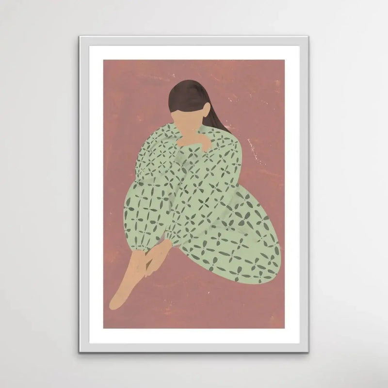 Anna - Woman Contemporary Boho Drawing Print - I Heart Wall Art - Poster Print, Canvas Print or Framed Art Print