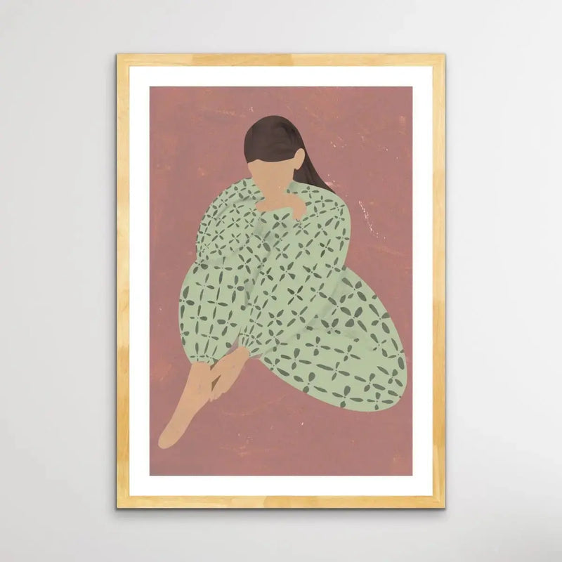 Anna - Woman Contemporary Boho Drawing Print - I Heart Wall Art - Poster Print, Canvas Print or Framed Art Print
