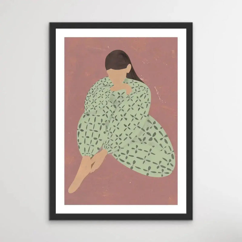 Anna - Woman Contemporary Boho Drawing Print - I Heart Wall Art - Poster Print, Canvas Print or Framed Art Print
