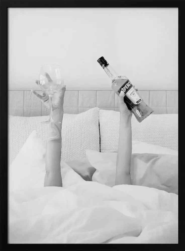 Aperol In Bed Low Key - Stretched Canvas, Poster or Fine Art Print I Heart Wall Art