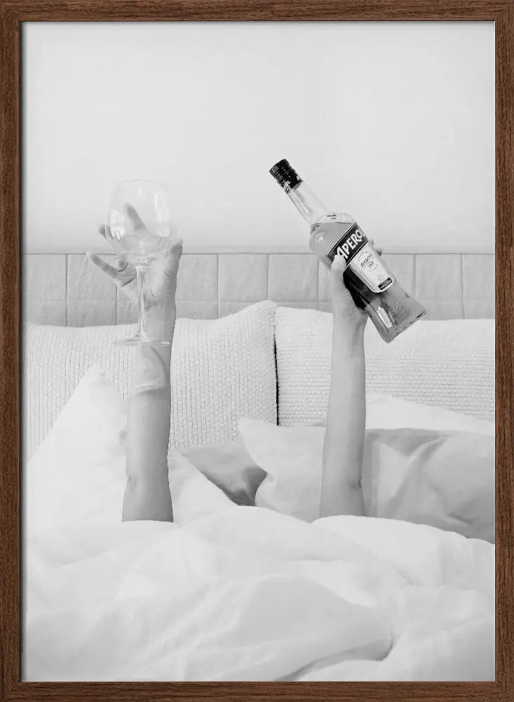 Aperol In Bed Low Key - Stretched Canvas, Poster or Fine Art Print I Heart Wall Art