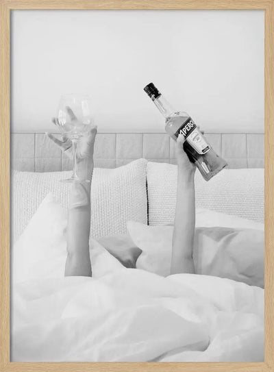 Aperol In Bed Low Key - Stretched Canvas, Poster or Fine Art Print I Heart Wall Art