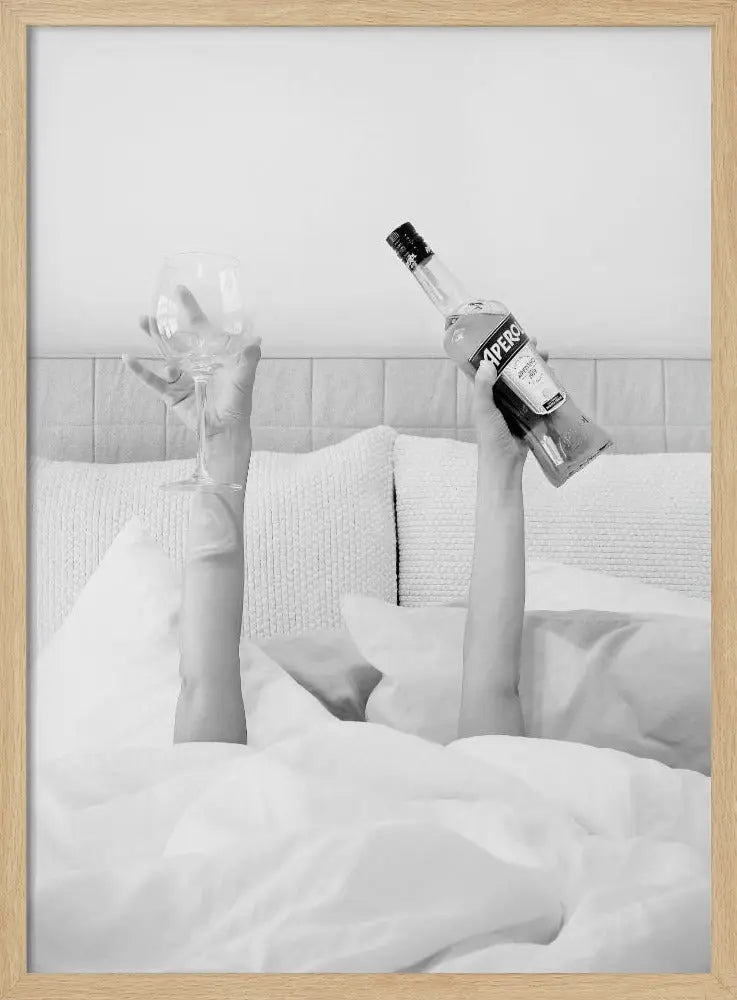Aperol In Bed Low Key - Stretched Canvas, Poster or Fine Art Print I Heart Wall Art