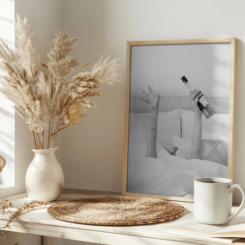 Aperol In Bed Low Key - Stretched Canvas, Poster or Fine Art Print I Heart Wall Art
