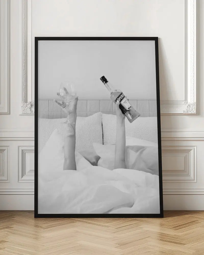 Aperol In Bed Low Key - Stretched Canvas, Poster or Fine Art Print I Heart Wall Art