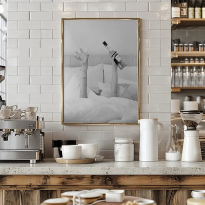 Aperol In Bed Low Key - Stretched Canvas, Poster or Fine Art Print I Heart Wall Art