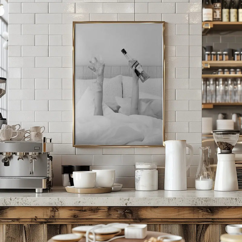 Aperol In Bed Low Key - Stretched Canvas, Poster or Fine Art Print I Heart Wall Art