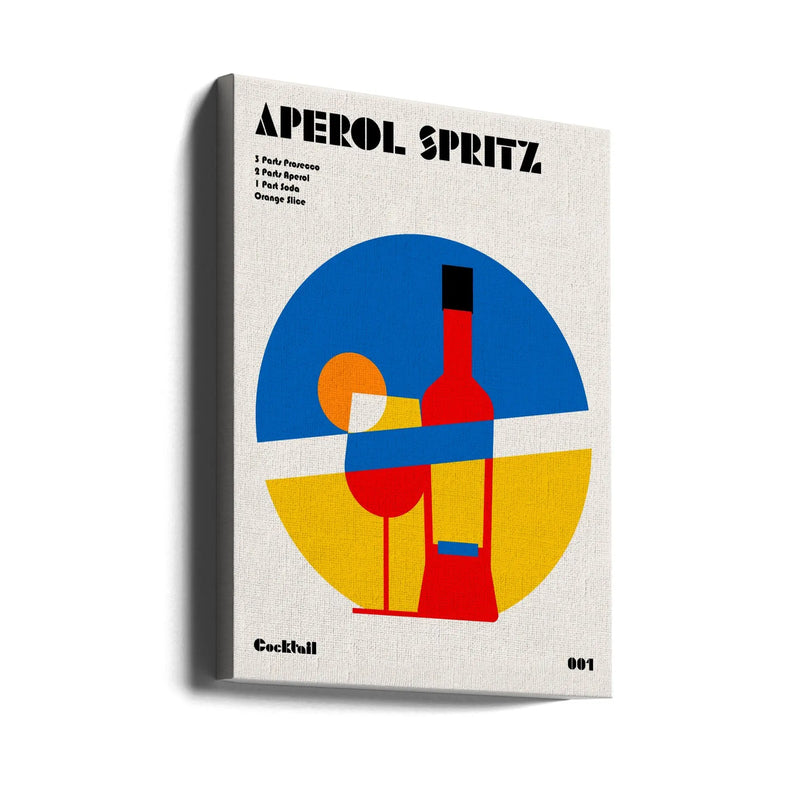 Aperol Spritz Cocktail Bauhaus Art Print - Stretched Canvas, Poster or Fine Art Print I Heart Wall Art