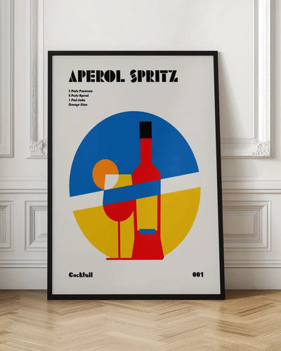 Aperol Spritz Cocktail Bauhaus Art Print - Stretched Canvas, Poster or Fine Art Print I Heart Wall Art