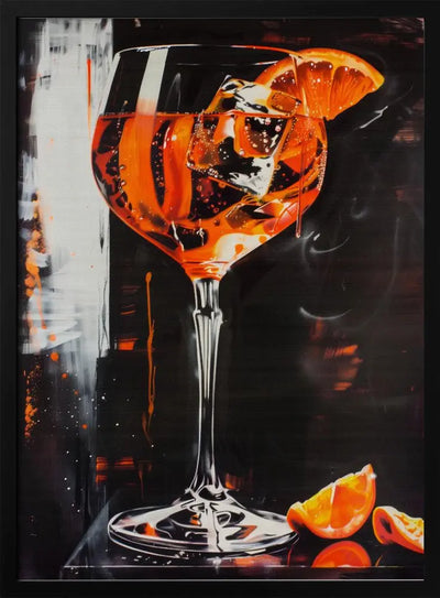 Aperol Spritz Dark Edition - Stretched Canvas, Poster or Fine Art Print I Heart Wall Art