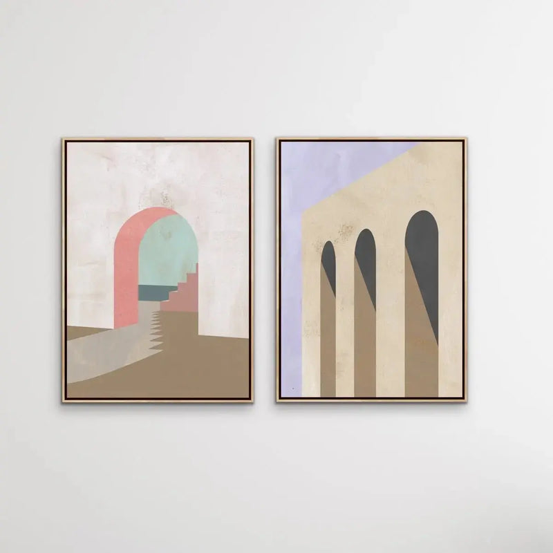 Arch Series- Textural Boho Landscape Prints - Canvas or Paper Prints - Two Piece Set - I Heart Wall Art - Poster Print, Canvas Print or Framed Art Print