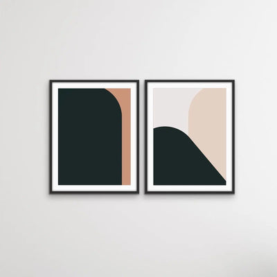 Arches - Two Piece Minimalist Boho Print Set Diptych - I Heart Wall Art - Poster Print, Canvas Print or Framed Art Print