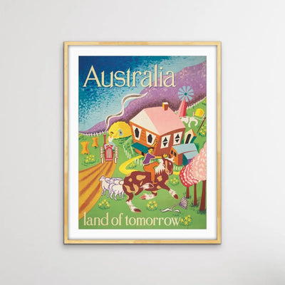 Australia Land Of Tomorrow Vintage Travel Poster - I Heart Wall Art - Poster Print, Canvas Print or Framed Art Print