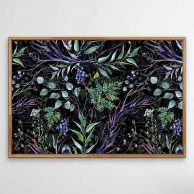Australian Forest - Dark Blue and Green Foliage Stretched Canvas Print - I Heart Wall Art - Poster Print, Canvas Print or Framed Art Print
