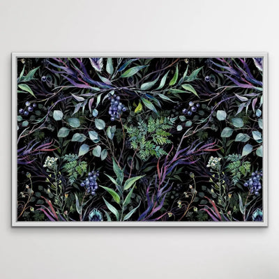 Australian Forest - Dark Blue and Green Foliage Stretched Canvas Print - I Heart Wall Art - Poster Print, Canvas Print or Framed Art Print