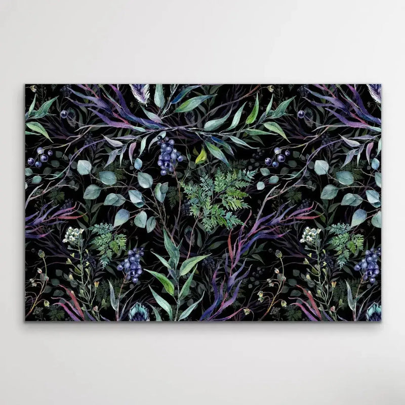 Australian Forest - Dark Blue and Green Foliage Stretched Canvas Print - I Heart Wall Art - Poster Print, Canvas Print or Framed Art Print