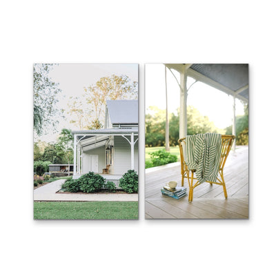 On The Verandah - Two Piece Australian Landscape Photographic Print Set by Edie Fogarty