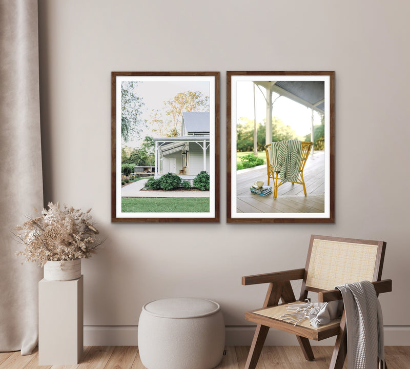 On The Verandah - Two Piece Australian Landscape Photographic Print Set by Edie Fogarty