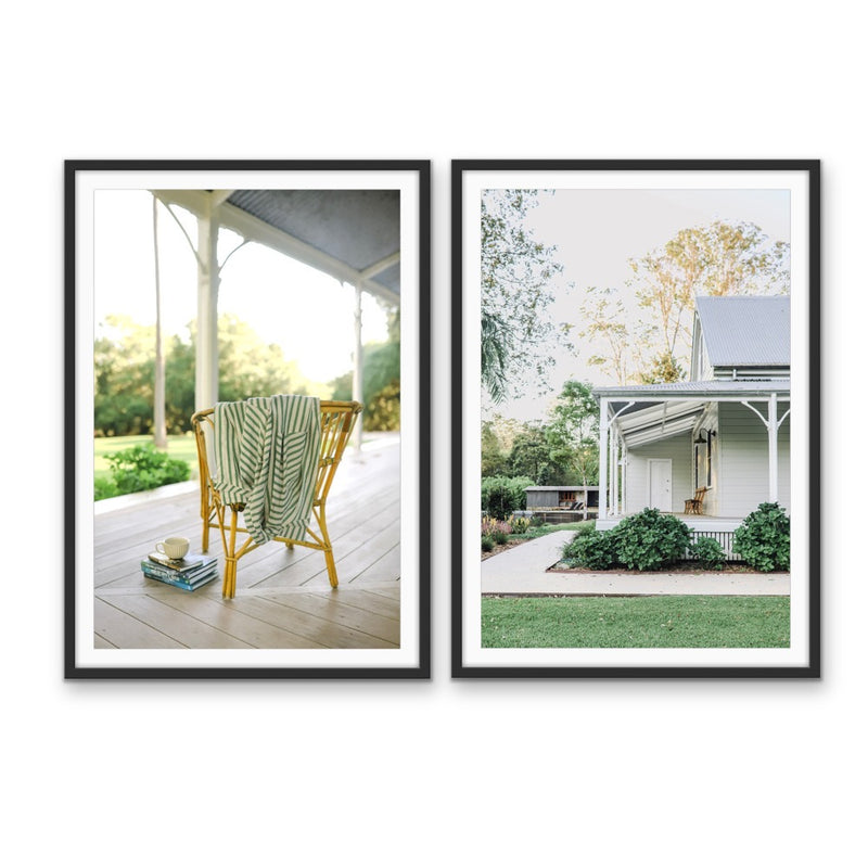 On The Verandah - Two Piece Australian Landscape Photographic Print Set by Edie Fogarty