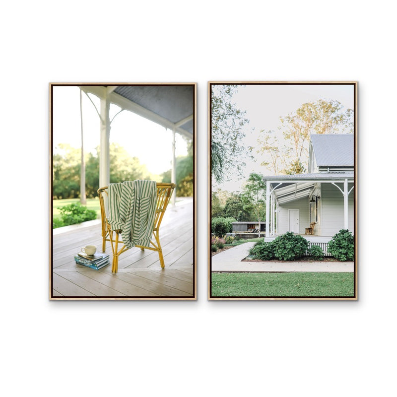 On The Verandah - Two Piece Australian Landscape Photographic Print Set by Edie Fogarty