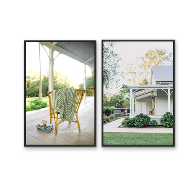 On The Verandah - Two Piece Australian Landscape Photographic Print Set by Edie Fogarty
