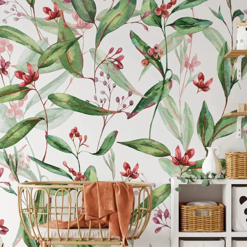 Australian Native Garden - Australian Native Watercolour Easy Wallpaper - I Heart Wall Art - Poster Print, Canvas Print or Framed Art Print