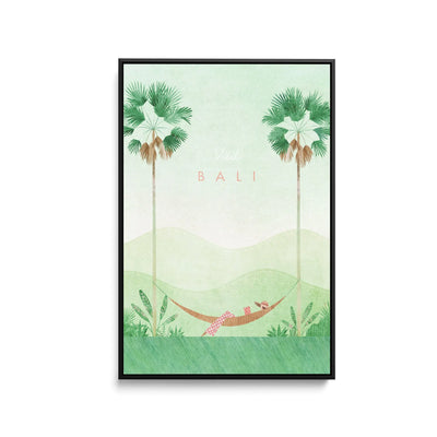 Bali by Henry Rivers - Stretched Canvas Print or Framed Fine Art Print - Artwork- Vintage Inspired Travel Poster I Heart Wall Art Australia 
