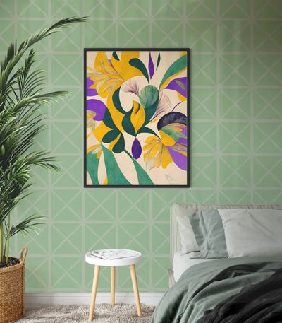 Balmy Afternoons In Green - Peel and Stick Removable Wallpaper - I Heart Wall Art - Poster Print, Canvas Print or Framed Art Print