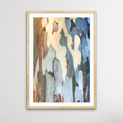 Bark In Blue Tones - Natural Eucalyptus Inspired Bark Photographic Print on Paper Or Canvas - I Heart Wall Art - Poster Print, Canvas Print or Framed Art Print