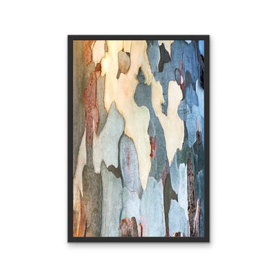 Bark In Blue Tones - Framed Fine Art Print, Black Frame, 75x100cm I Heart Wall Art