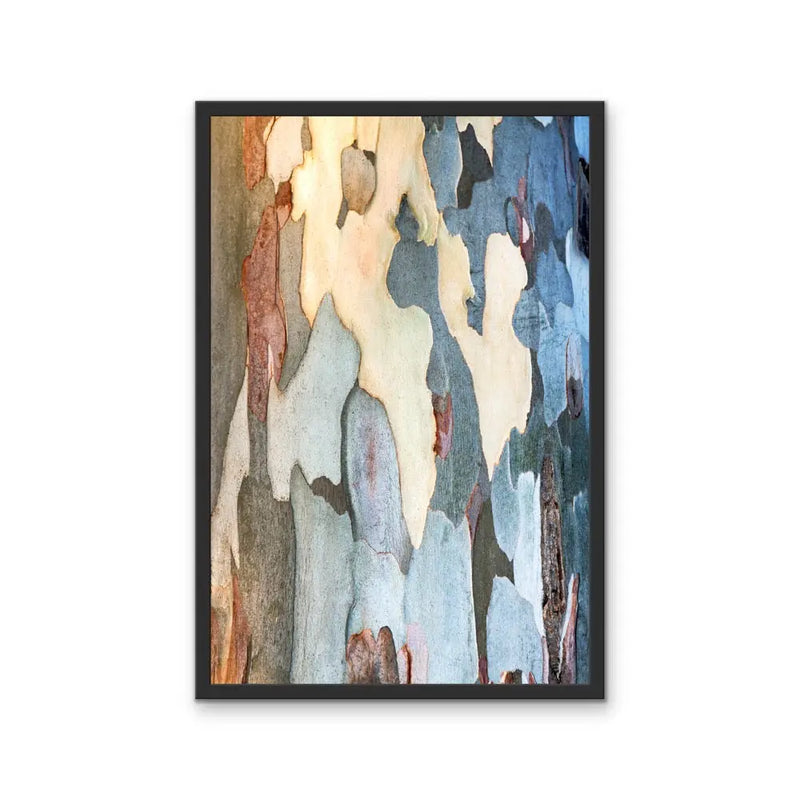 Bark In Blue Tones - Framed Fine Art Print, Black Frame, 75x100cm I Heart Wall Art